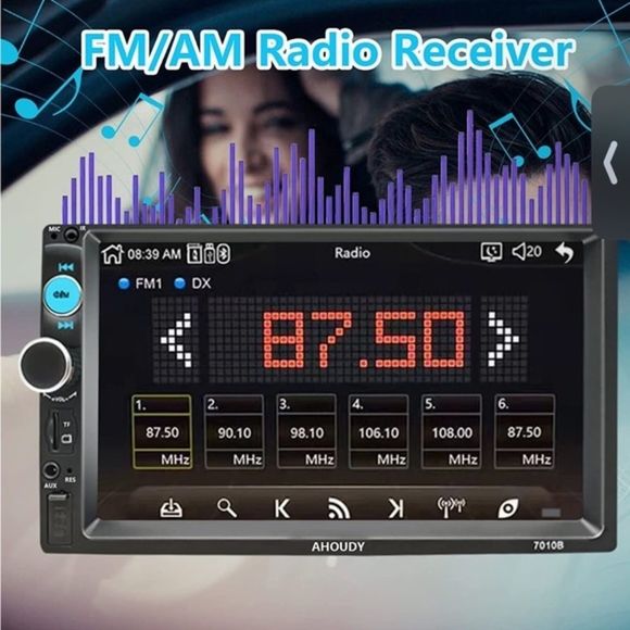 Double Din Car Stereo Compatible with Apple Carplay, 7 InchTouchscreen nwt - Picture 5 of 8